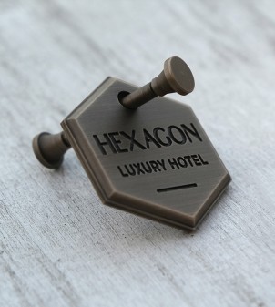 Sechseckige, nummerierte Schlüsselanhänger für Hotel