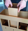 Papierkorb zur getrennten Abfallsammlung mit 3 Trennwänden